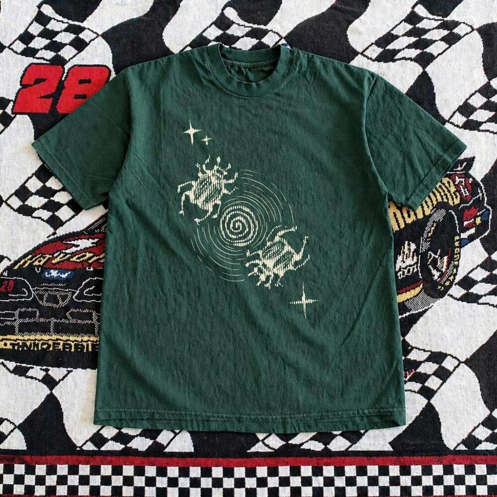 Green Bug Graphic Tee With A Cool